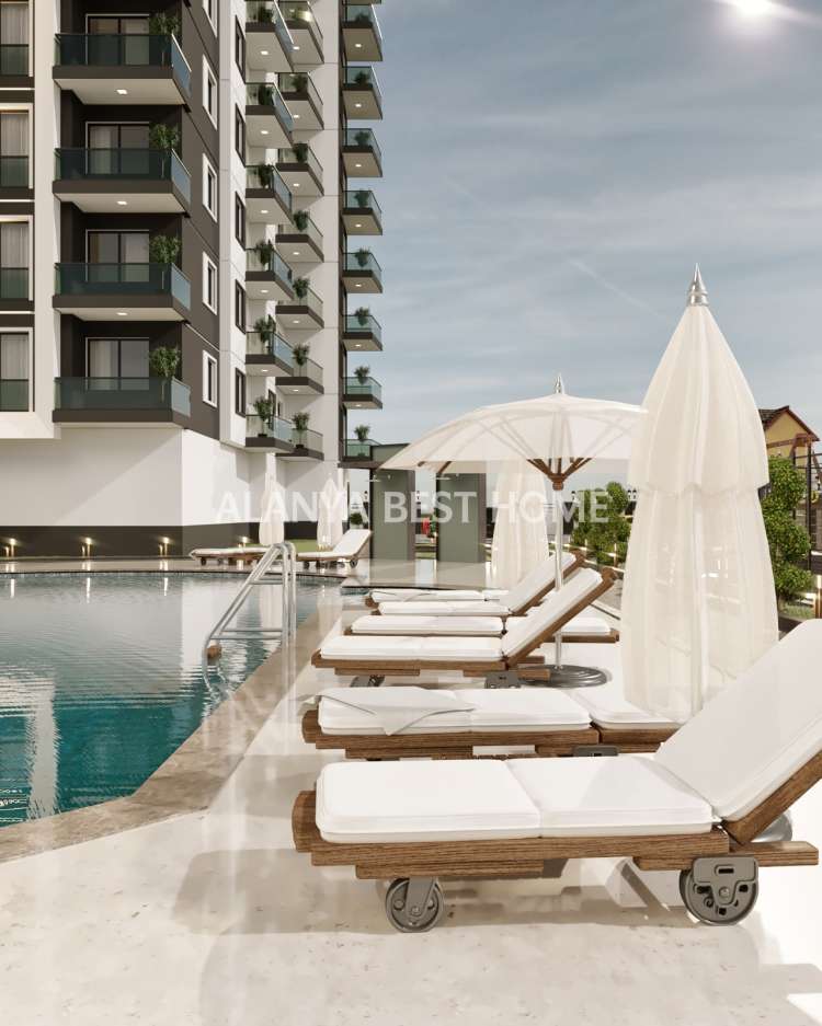AVSALLAR'DA İNŞAATI DEVAM ETMEKTE OLAN FULL AKTİVİTELİ PROJEDE 1. KAT 1+1 SATILIK DAİRE
